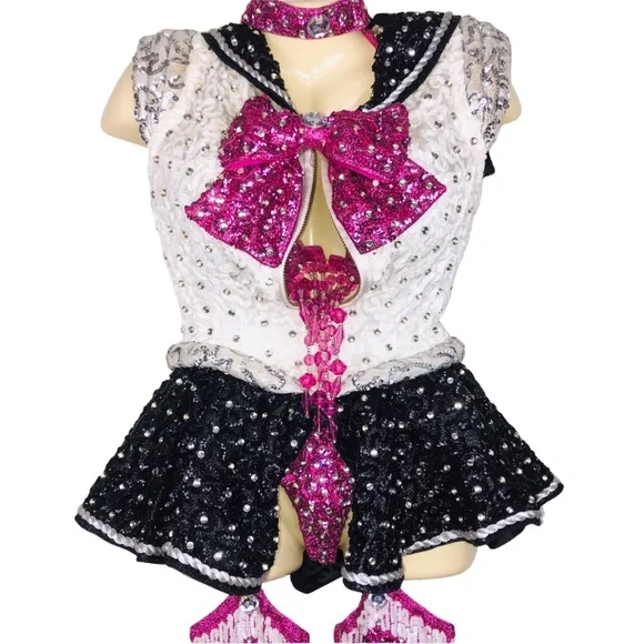 Vintage Vicky Renee Feature Dancer Costume – Sailor Girl – Swarovski Rhinestones - Picture 8 of 11